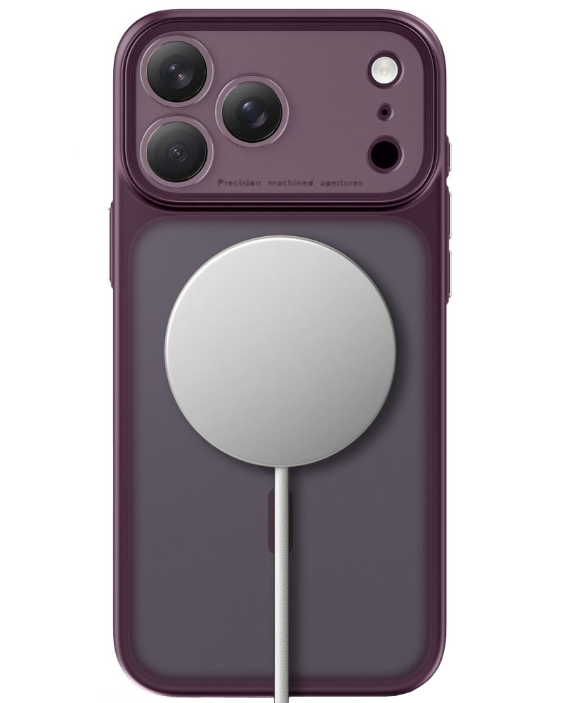 MagSafe-Hülle für Apple iPhone 18 Pro / 17 Pro, Tech-Protect, MagPeak CC, Mattes Burgunderrot