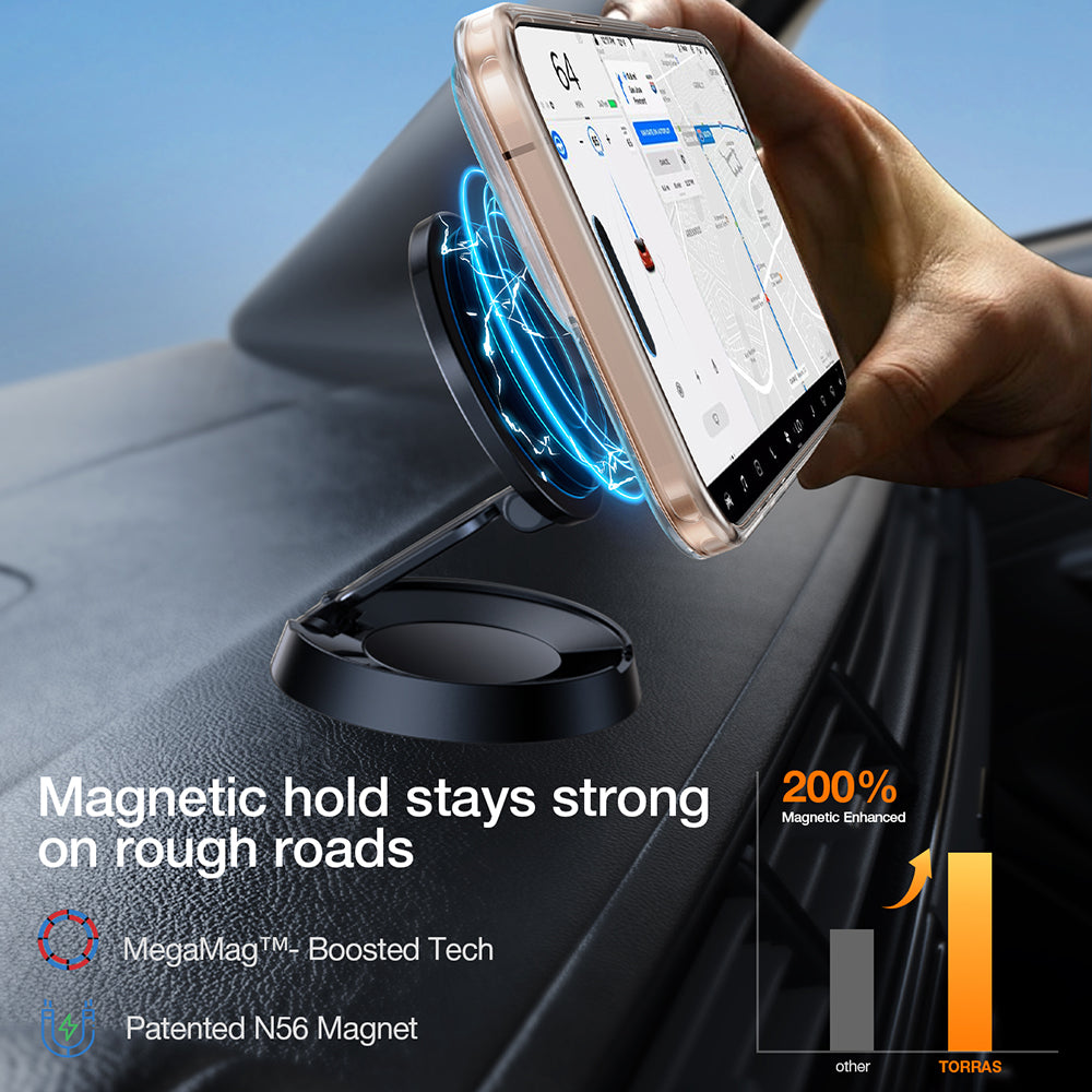 Coque MagSafe pour Apple iPhone 16 Pro Max, Torras, Pstand, Transparente