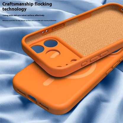 MagSafe-hoesje voor Apple iPhone 17 Pro, OEM, vloeibaar siliconen, oranje