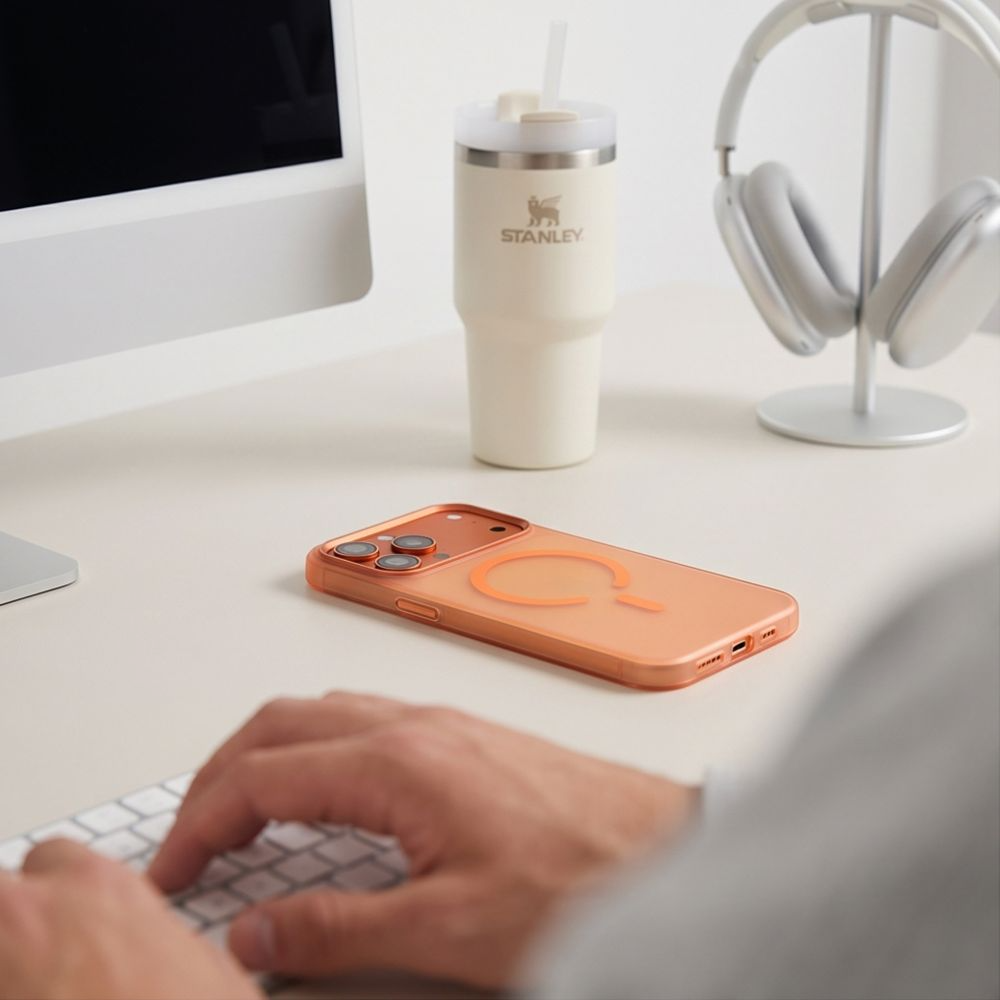 Coque MagSafe pour Apple iPhone 18 Pro Max / 17 Pro Max, Tech-Protect, MagZero, Orange Mat