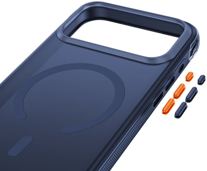 Coque MagSafe pour Apple iPhone 18 Pro / 17 Pro, Tech-Protect, MagAir CC, Bleu Marine Mat