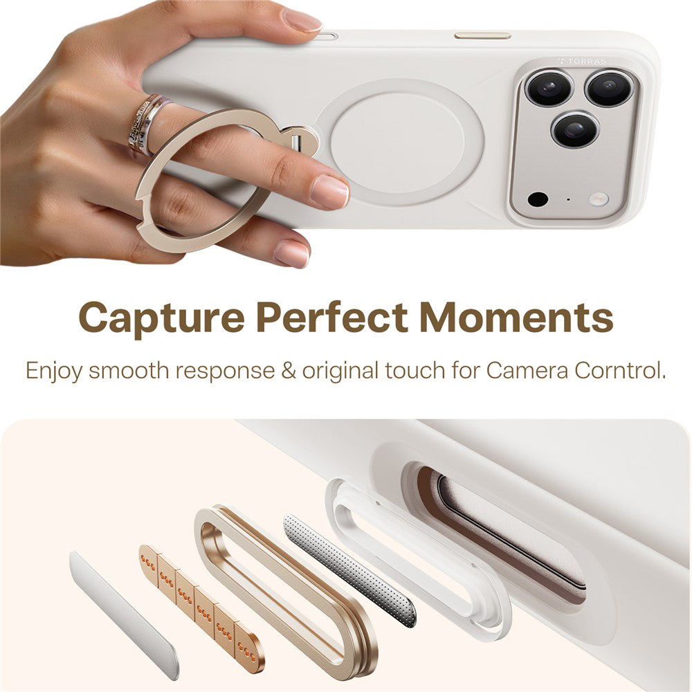 Étui MagSafe pour Apple iPhone 17 Pro Max, Torras, QPRO Silicone, Blanc