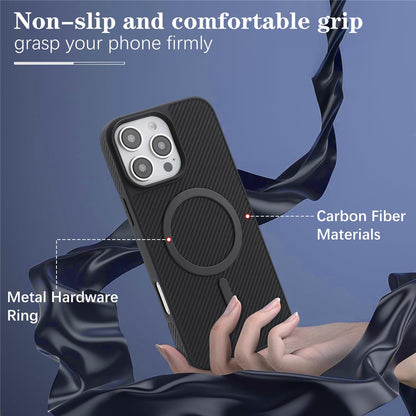 MagSafe-hoesje voor Apple iPhone 16 Pro, OEM, Carbon Metal Ring, Zwart