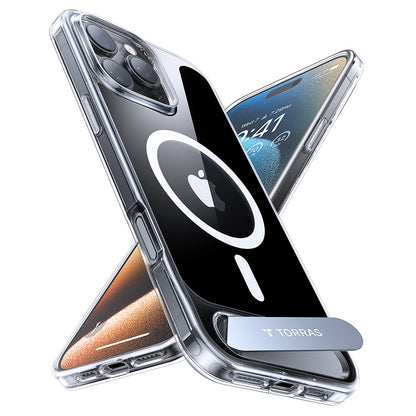Coque MagSafe pour Apple iPhone 16 Pro Max, Torras, Pstand, Transparente