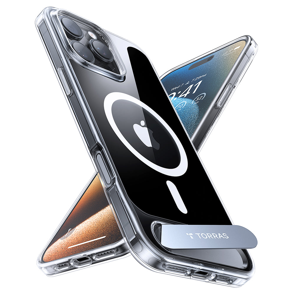 MagSafe Hülle für Apple iPhone 16 Pro, Torras, Pstand, Transparent