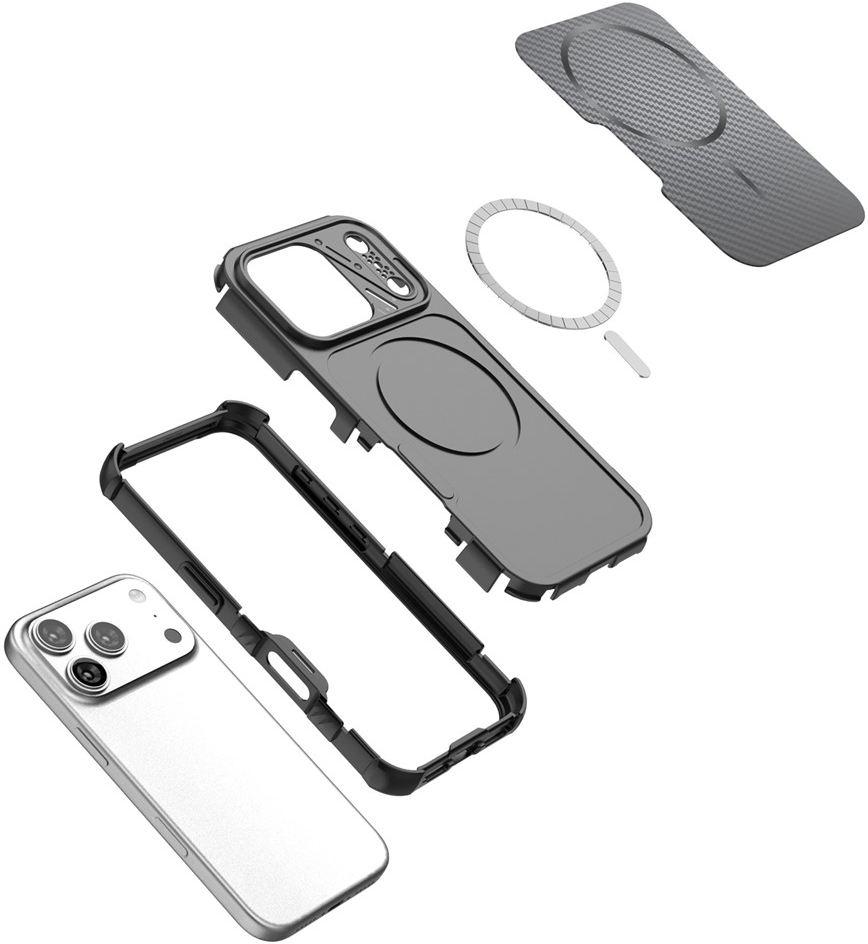 MagSafe-Hülle für Apple iPhone 18 Pro / 17 Pro, OEM, Carbon- und Eckenschutz, Schwarz