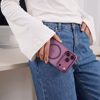Coque MagSafe pour Apple iPhone 18 Pro / 17 Pro, Tech-Protect, MagZero, Bordeaux Mat