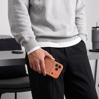 Coque MagSafe pour Apple iPhone 18 Pro Max / 17 Pro Max, Tech-Protect, BasicMag, Orange Mat