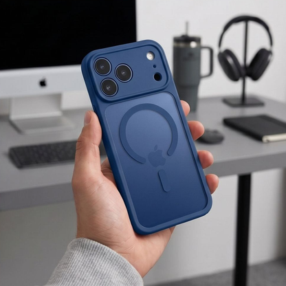 Coque MagSafe pour Apple iPhone 18 Pro Max / 17 Pro Max, Tech-Protect, BasicMag, Bleu Marine Mat