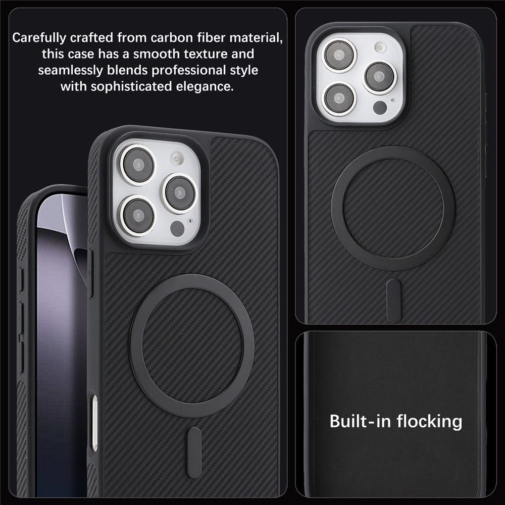 MagSafe-hoesje voor Apple iPhone 16 Pro, OEM, Carbon Metal Ring, Zwart