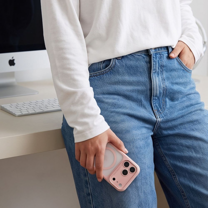 Coque MagSafe pour Apple iPhone 18 Pro / 17 Pro, Tech-Protect, MagPeak CC, rose mat.