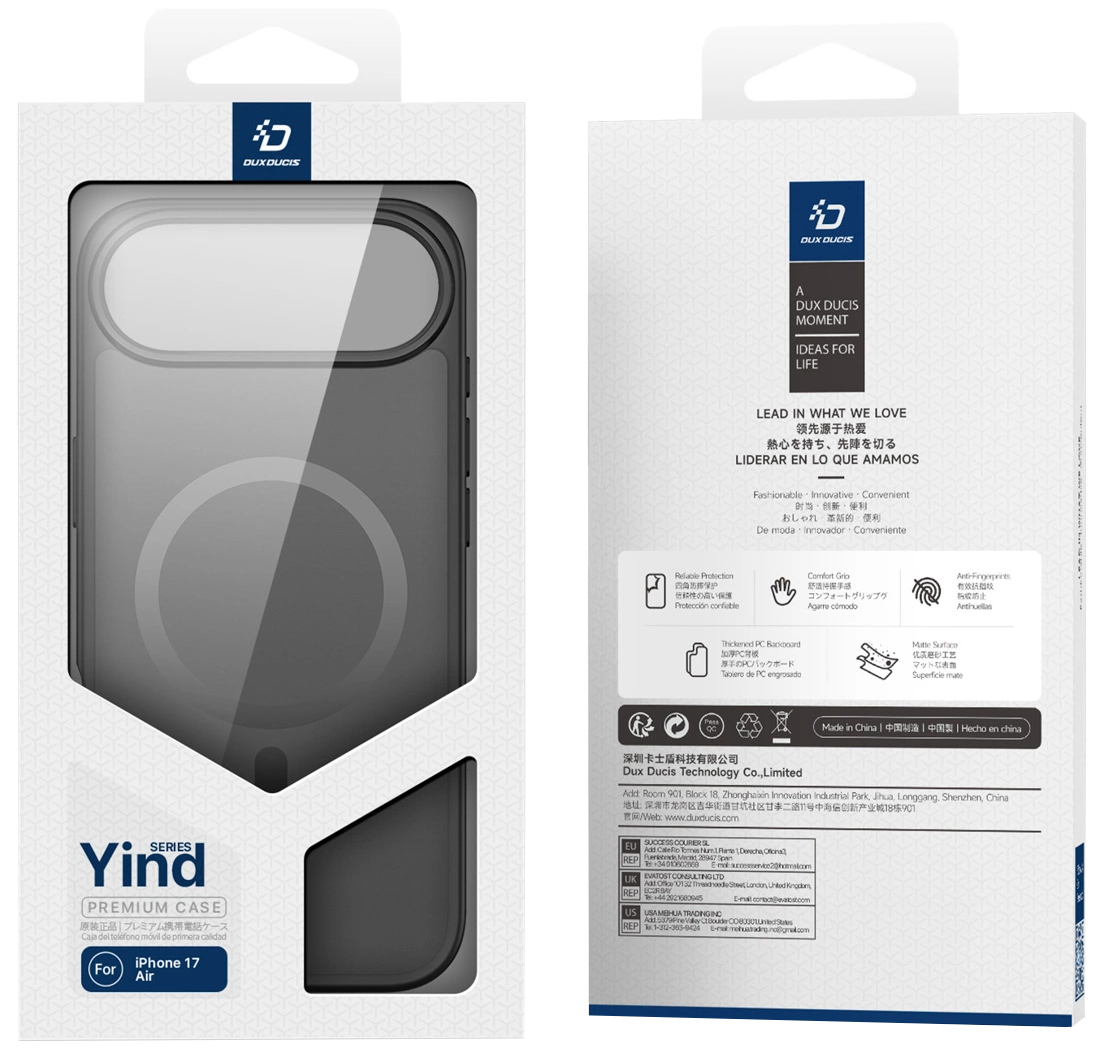 MagSafe hoesje voor Apple iPhone 17 Air, DUX DUCIS, Yind, Zwart