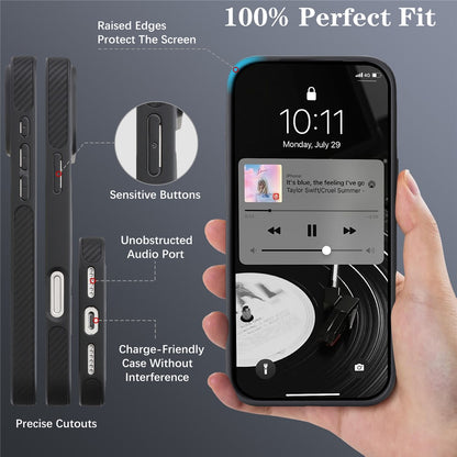 MagSafe-hoesje voor Apple iPhone 16 Pro, OEM, Carbon Metal Ring, Zwart