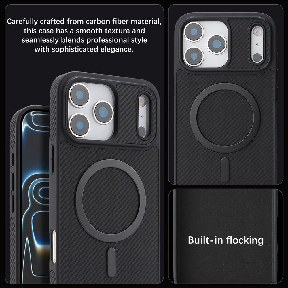 MagSafe-hoesje voor Apple iPhone 17 Pro, OEM, Carbon Metal Ring, Zwart