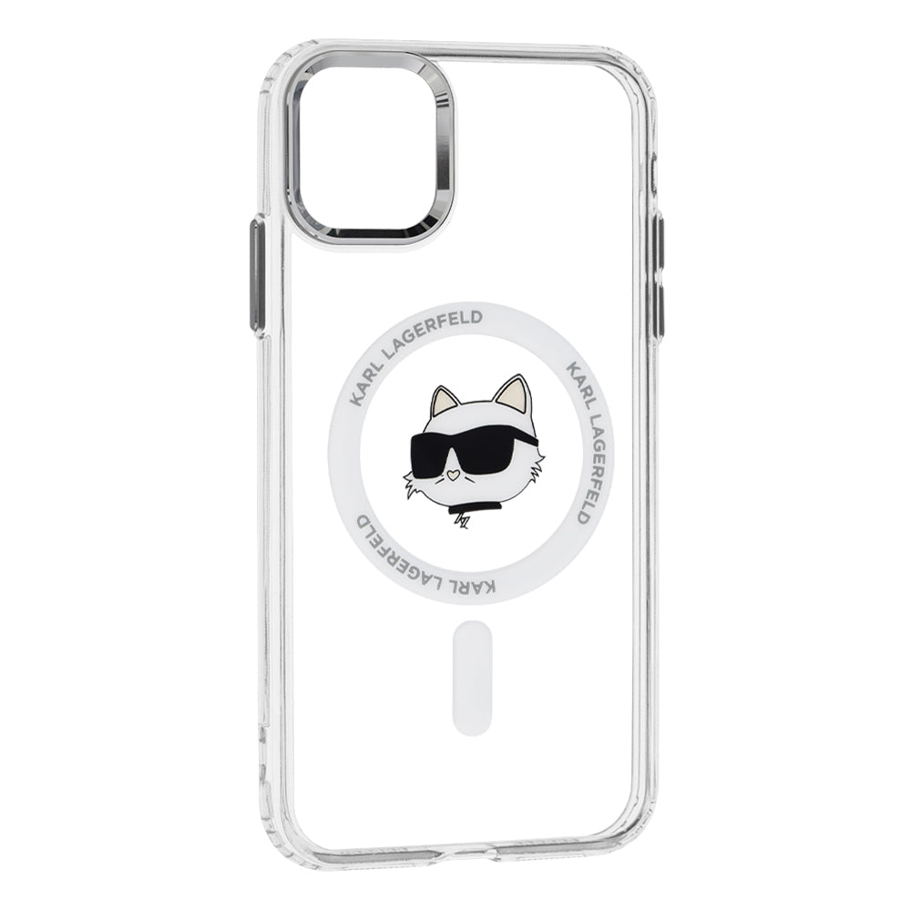 MagSafe Case for Apple iPhone 11, Karl Lagerfeld, IML Metal Choupette's Head, White