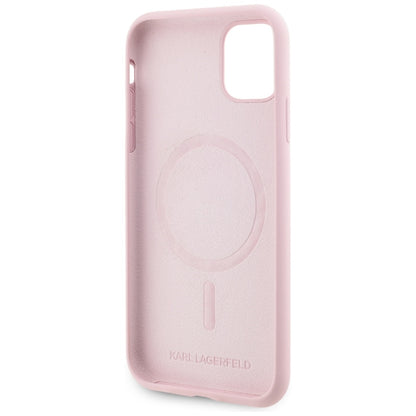 MagSafe hoesje voor Apple iPhone 11, Karl Lagerfeld, Silicone Karl & Choupette, Roze