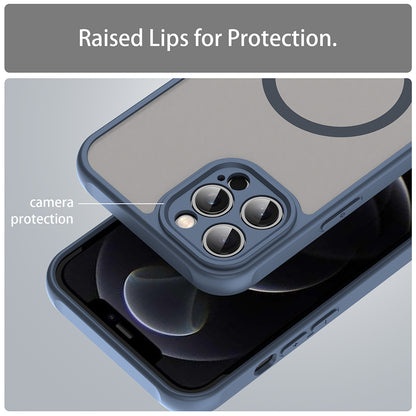 Coque MagSafe pour Apple iPhone 12 Pro Max, Techsuit, HaloFrost II, Bleu marine
