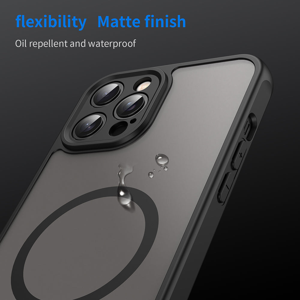 MagSafe-Hülle für Apple iPhone 12 Pro Max, Techsuit, HaloFrost II, Schwarz