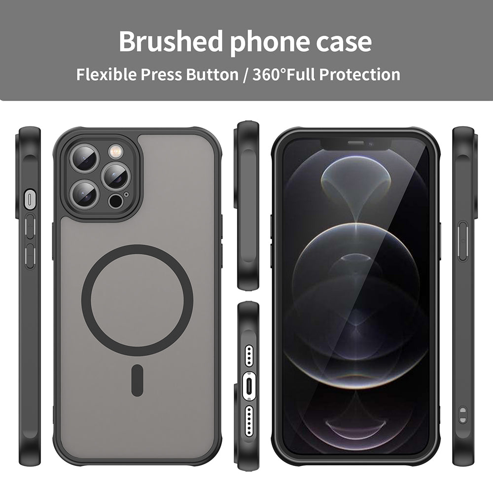MagSafe-Hülle für Apple iPhone 12 Pro Max, Techsuit, HaloFrost II, Schwarz