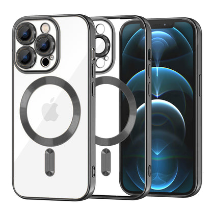 Coque MagSafe pour Apple iPhone 12 Pro Max, Techsuit, Luxury Crystal, Noire