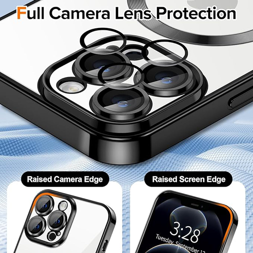 Coque MagSafe pour Apple iPhone 12 Pro Max, Techsuit, Luxury Crystal, Noire