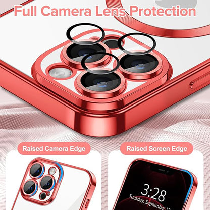 MagSafe Case for Apple iPhone 12 Pro Max, Techsuit, Luxury Crystal, Red