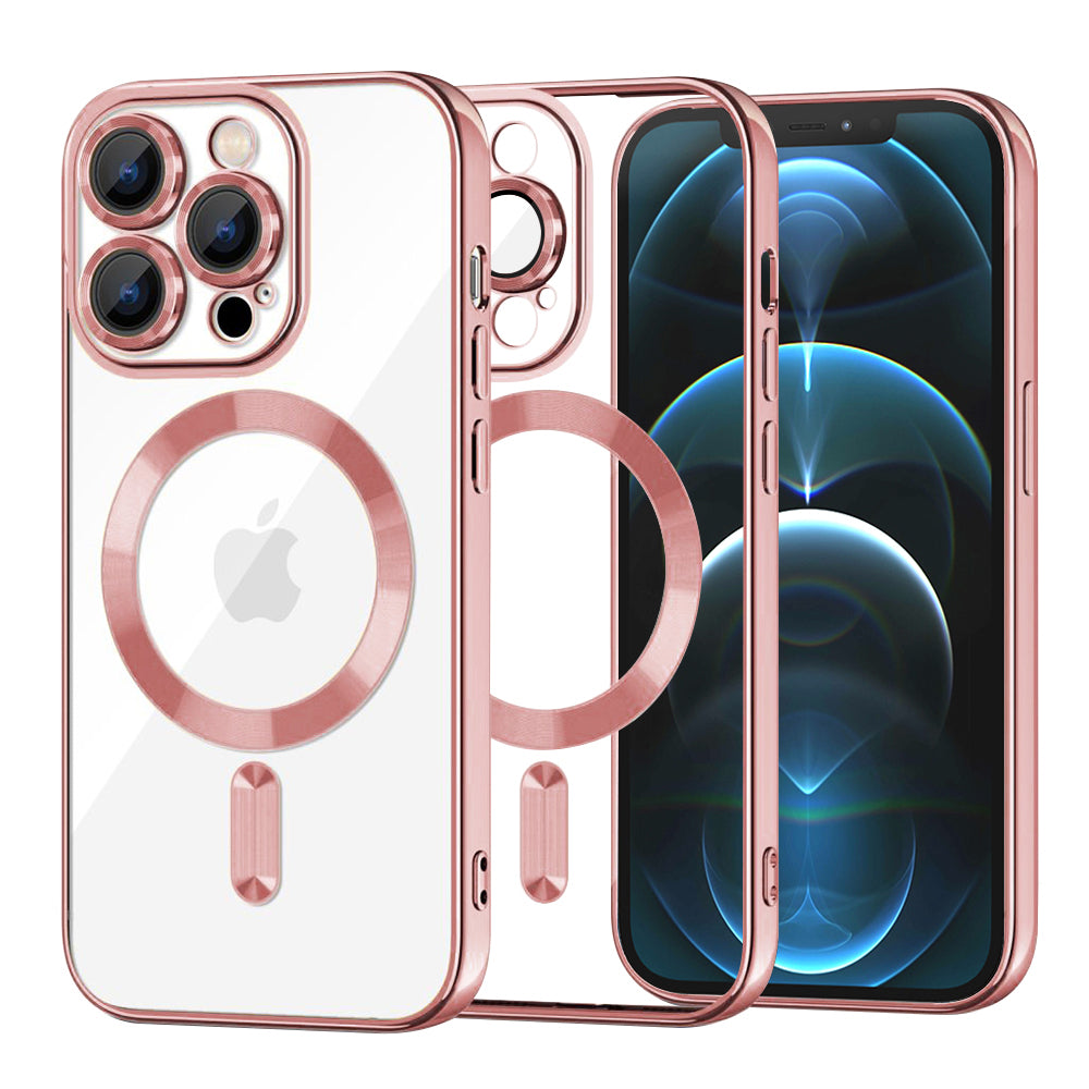 MagSafe-hoes voor Apple iPhone 12 Pro Max, Techsuit, Luxury Crystal, Roze