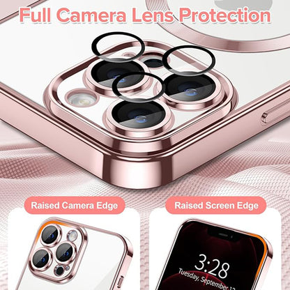 MagSafe-hoes voor Apple iPhone 12 Pro Max, Techsuit, Luxury Crystal, Roze