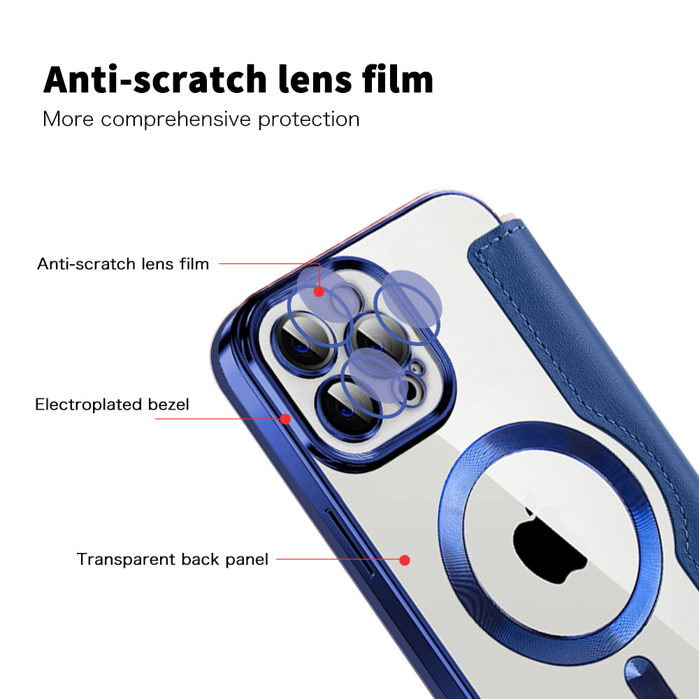 MagSafe-hoes voor Apple iPhone 12 Pro Max, Techsuit, SmartMag Book, Blauw