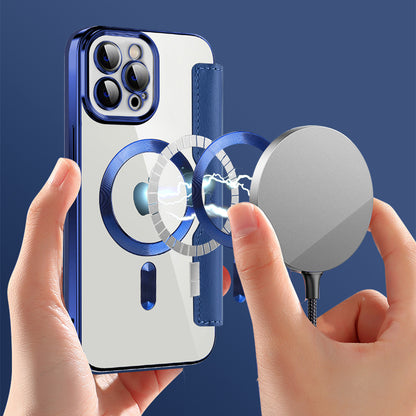 MagSafe-hoes voor Apple iPhone 12 Pro Max, Techsuit, SmartMag Book, Blauw