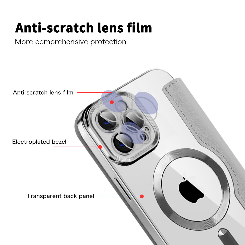 MagSafe-hoes voor Apple iPhone 12 Pro Max, Techsuit, SmartMag Book, Grijs
