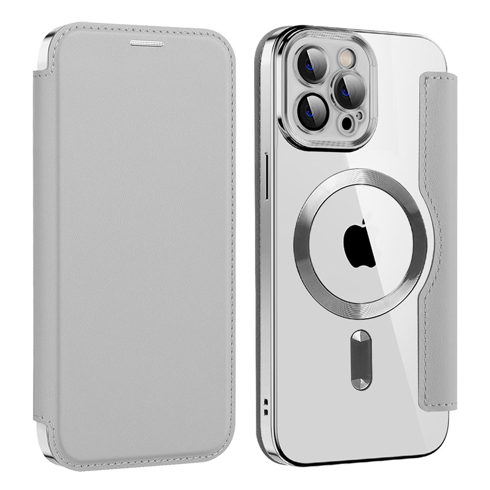 MagSafe-hoes voor Apple iPhone 12 Pro Max, Techsuit, SmartMag Book, Grijs