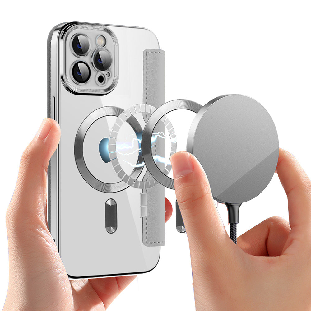 MagSafe-hoes voor Apple iPhone 12 Pro Max, Techsuit, SmartMag Book, Grijs