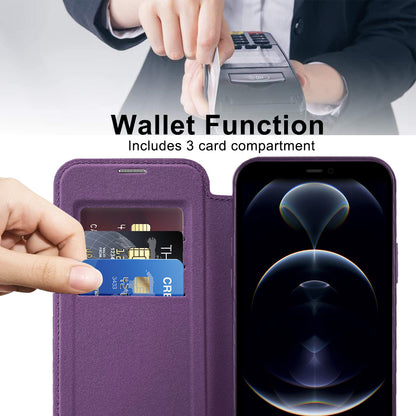 Coque MagSafe pour Apple iPhone 12 Pro Max, Techsuit, SmartMag Book, Violet
