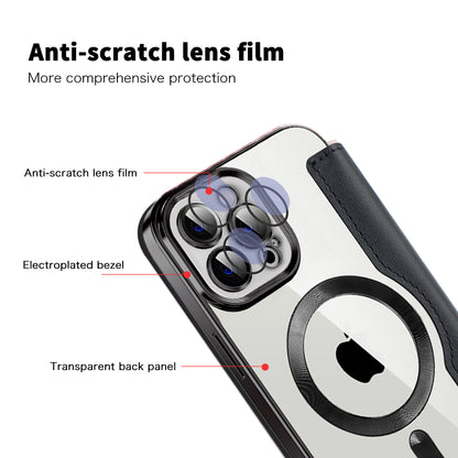MagSafe-hoes voor Apple iPhone 12 Pro Max, Techsuit, SmartMag Book, Zwart