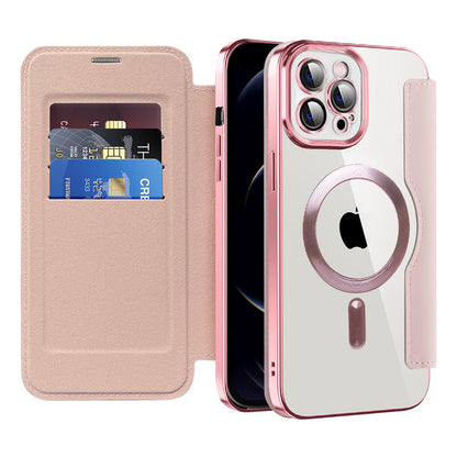 MagSafe-hoes voor Apple iPhone 12 Pro Max, Techsuit, SmartMag Book, Roze