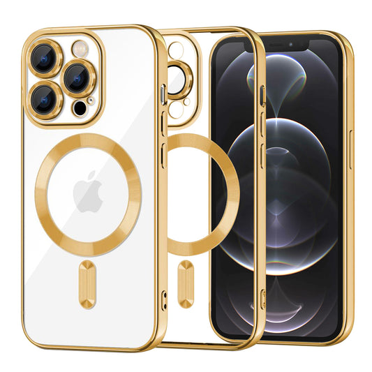 MagSafe-hoes voor Apple iPhone 12 Pro, Techsuit, Luxury Crystal, Goud