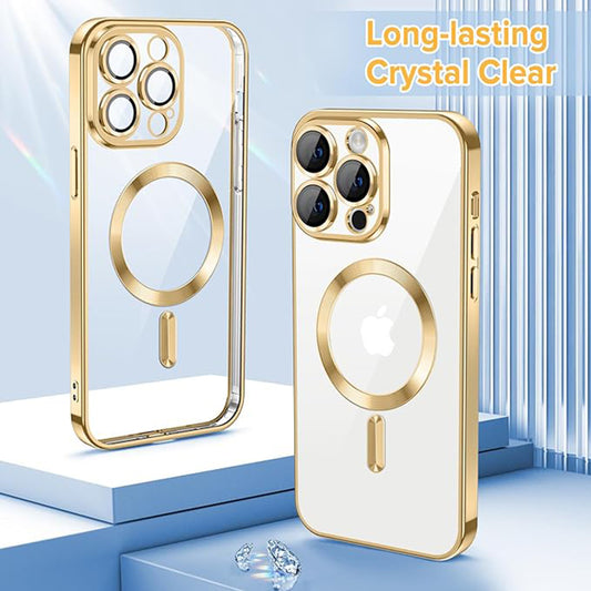 MagSafe-hoes voor Apple iPhone 12 Pro, Techsuit, Luxury Crystal, Goud