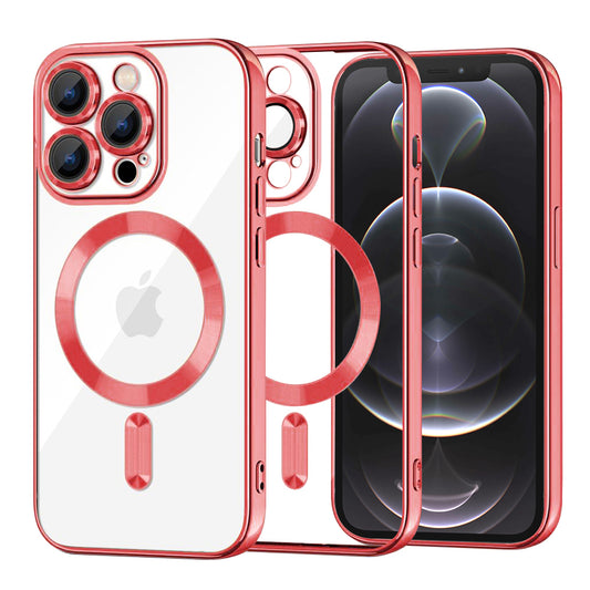 Coque MagSafe pour Apple iPhone 12 Pro, Techsuit, Luxury Crystal, Rouge