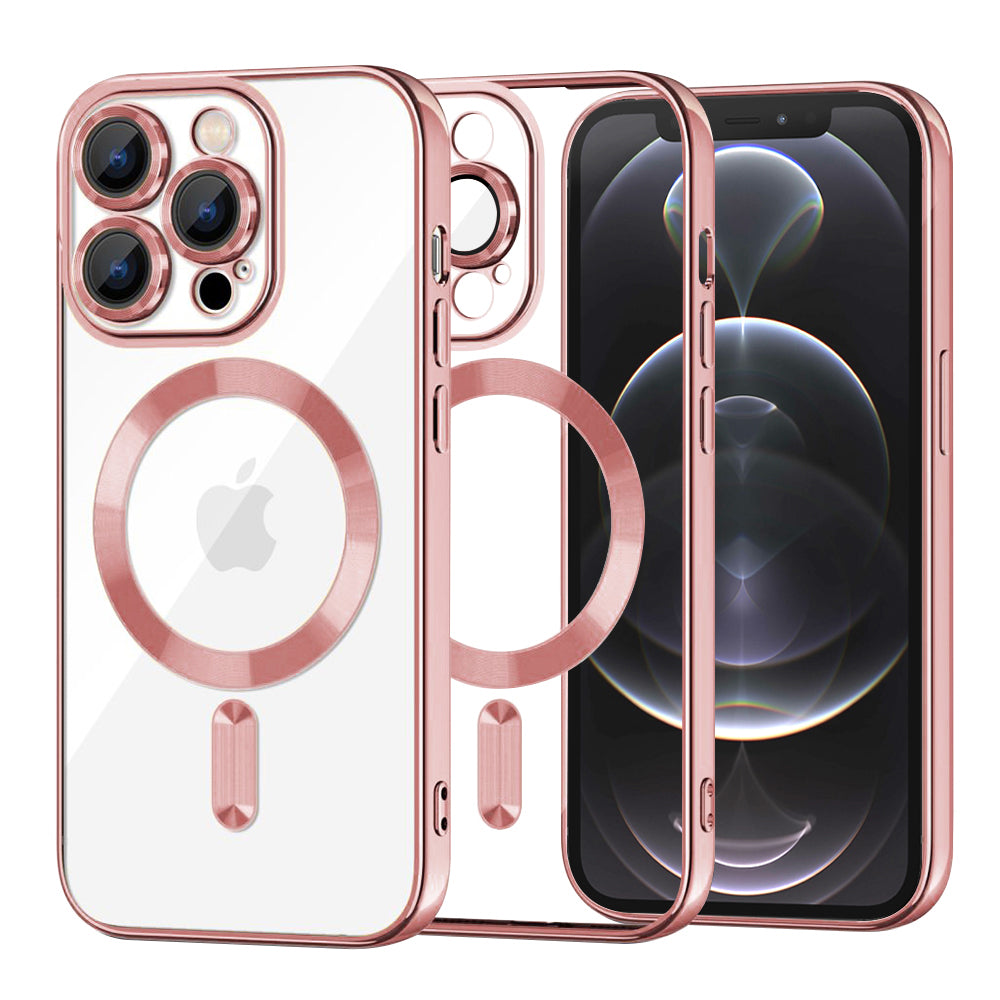 MagSafe Case for Apple iPhone 12 Pro, Techsuit, Luxury Crystal, Pink