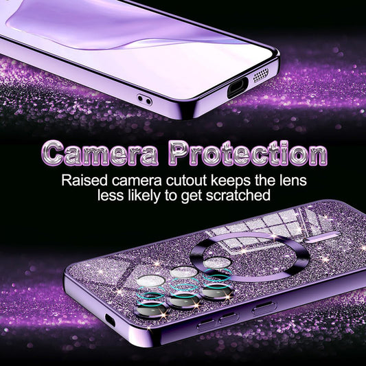 MagSafe-hoesje voor Apple iPhone 12 Pro, Techsuit, Luxury Glitter, Rood
