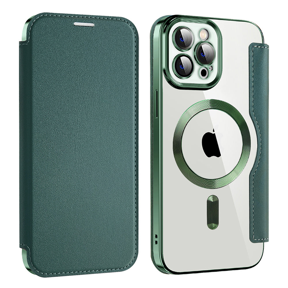 MagSafe-hoes voor Apple iPhone 12 Pro, Techsuit, SmartMag Book, Groen