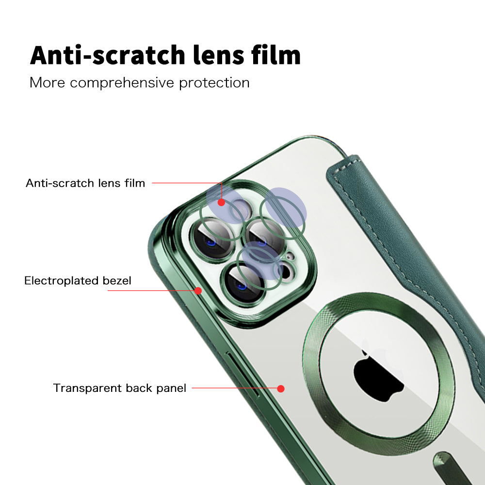 MagSafe-hoes voor Apple iPhone 12 Pro, Techsuit, SmartMag Book, Groen