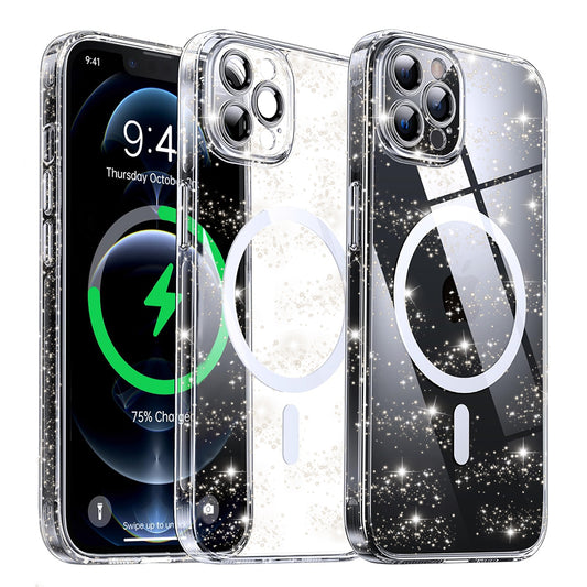 MagSafe-hoesje voor Apple iPhone 12 Pro, Techsuit, SparkleSkin, Transparant