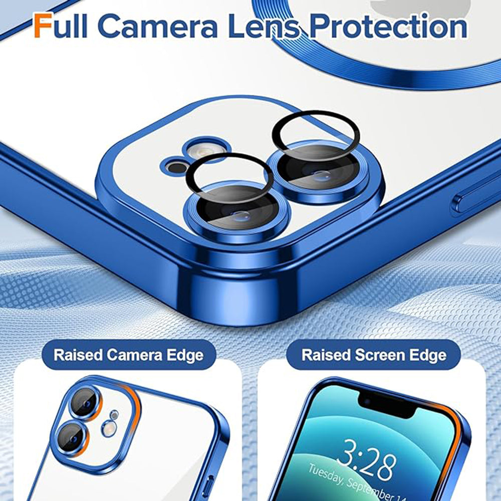 MagSafe-Hülle für Apple iPhone 12, Techsuit, Luxury Crystal, Dunkelblau