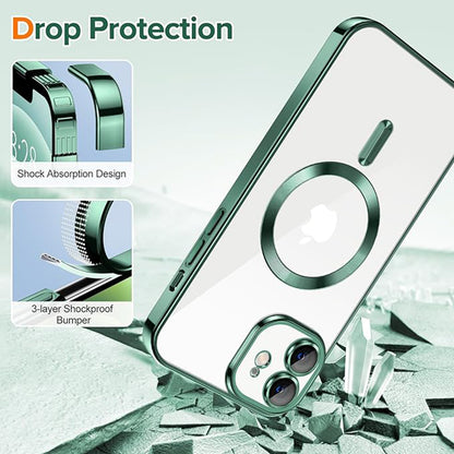 MagSafe-hoes voor Apple iPhone 12, Techsuit, Luxury Crystal, Donkergroen