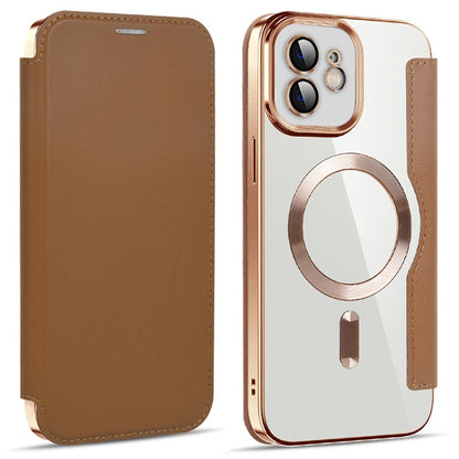 MagSafe-hoes voor Apple iPhone 12, Techsuit, SmartMag Book, Bruin
