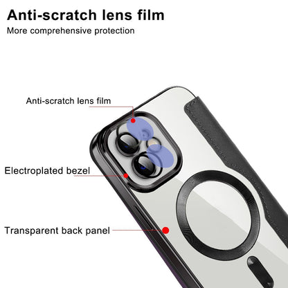MagSafe-hoes voor Apple iPhone 12, Techsuit, SmartMag Book, Bruin