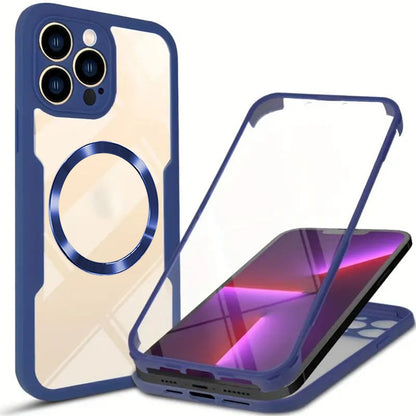 Coque MagSafe pour Apple iPhone 13 Pro Max, Techsuit, ColorVerse 360, Bleue