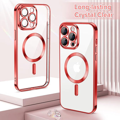 Coque MagSafe pour Apple iPhone 13 Pro Max, Techsuit, Luxury Crystal, Rouge